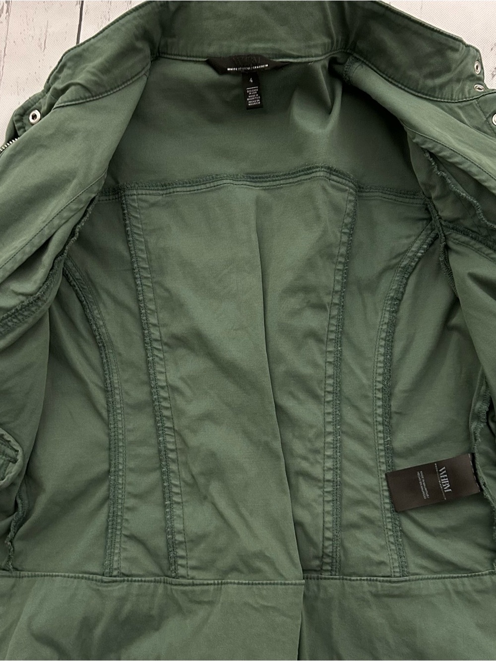 Sz 4 White House Black Market Olive Utility Jacket - Picture 12 of 14